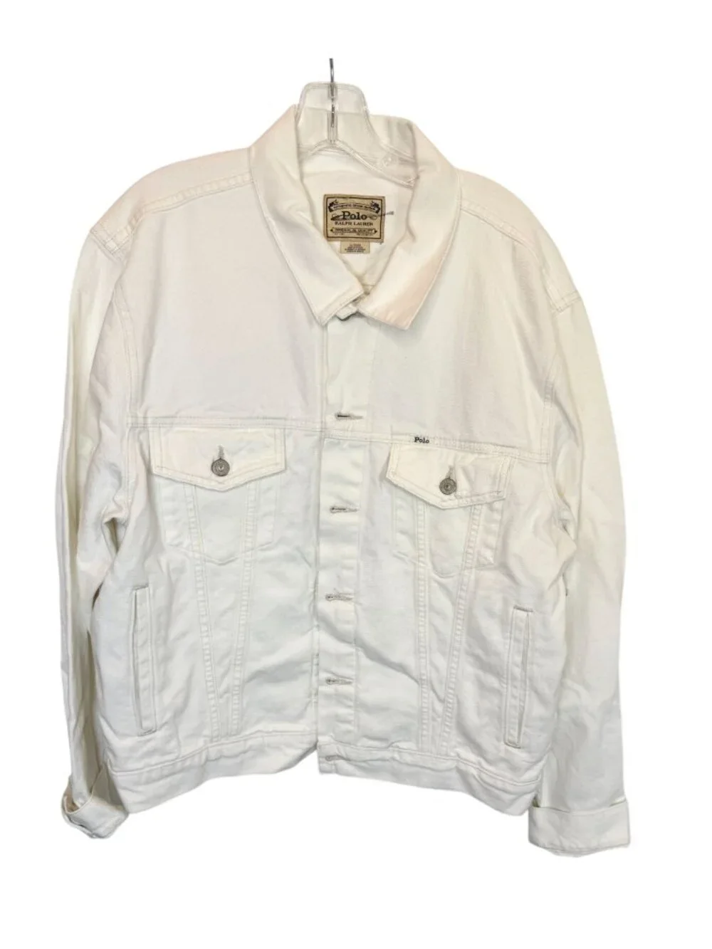 Polo Ralph Lauren White Circle P Graphic Denim Trucker Jacket NWT - Size XL